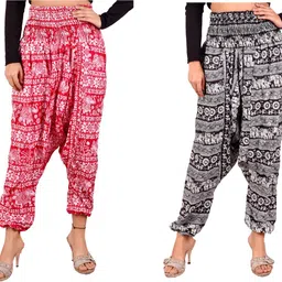 fusfus Printed Cotton Women Harem Pants-picture-12