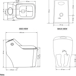 plantex Ceramic Commode for Toilet/Rimless Western Commode/S-Trap Commode with Soft Closing Toilet Seat - (Square, APS-3041) Western Commode image 3