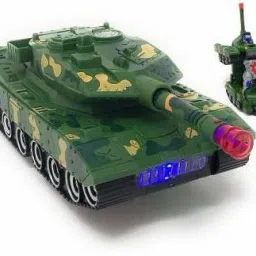Combat Army Tank Vehicle Deformation Robot Toy Action Figure | Flashing Light & Realistic Military Sounds | Electric Vehicle Bump and Go Action Toys for Boys-18