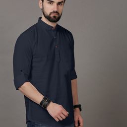 poshside Men Solid Cotton Blend Straight Kurta-picture-45