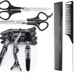 Hair Cutting Scissors Set with Combs , Hair clips For Personal and Professional Scissors-8