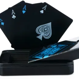 Unique Black Pocker Playing Cards Water Proof 100 % Plastic-13