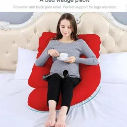 Luxury Velvet C Shape Microfibre Solid Pregnancy Pillow Pack of 1-image-52