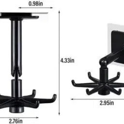 Wall mounting Self Adhesive 360 Degree Rotating Hook for Hanging(Pack of 2) Hook 5-65