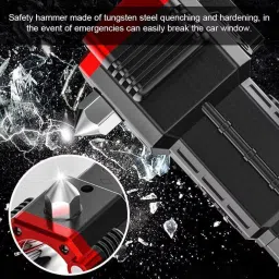 mobone 8 in 1 Torch Light with Hammer Window Glass and Seat Belt Cutter 5 hrs Torch Emergency Light image 4