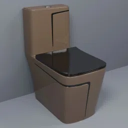 C/T025 Premium Quality Shining Choco Brown Commode With Black Finishing Line And Round Flush Button Western Commode-22