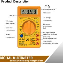 aldeco Advanced Digital Multimeter with LCD Display for Accurate Readings Digital Multimeter image 2