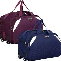 50 L Strolley Duffel Bag - Light Weight Small Travel Duffel Bag High-Quality Luggage Bag Combo Of 2 - Blue, Purple - Regular Capacity-image-39