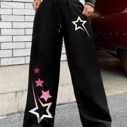 Women Loose Fit Black Cotton Blend Trousers-image-71
