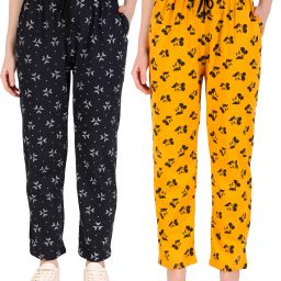 Pack of 2 Women Printed Multicolor Track Pants-image-76