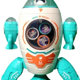kids mandi Space Rocket Musical Toy with Moving Gears 360 Degree Rotation Dancing Robot-picture-41