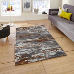 saraswati global Grey Abstract Viscose 4 ft x 6 ft Hand Tufted Carpet-picture-21