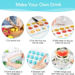 shop stoppers 21 Cavity Pop Up Ice Cube Trays for Freezer with Lid Easy Relax Flexible Mold Multicolor Silicone Ice Cube Tray image 5