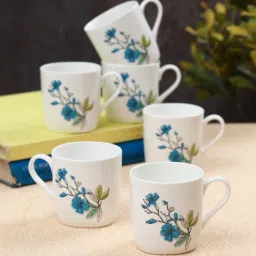 Pack of 6 Ceramic Printed Glossy Finished, Microwave Safe Tea Cups-27
