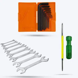 HGCM331M1 9Pcs Allen Key Kit with 8Pcs Double Open Wrench and 2in1 Screwdriver Allen Key Set-26