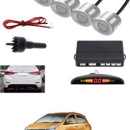 4Silver Parking Sensor With LED Display Increased Safety For Car-124 Universal 4 Silver Reverse Parking Sensor With LED Display For Cars-124 Parking Sensor-image-48