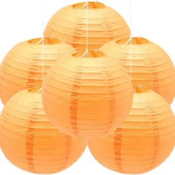 Paper Hanging Lantern Rice Paper Ball Lamp Decoration for Party OP205 Orange Paper Hanging Lantern-picture-21