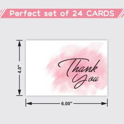 clickedin "Thank You" 24 Pieces Mini Blank Greeting Cards with Designed Envelopes 6 x 4 Inch Note Card and Envelop Set Greeting Card image 5