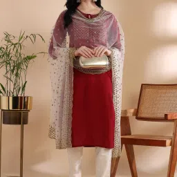 Net Embellished White Women Dupatta-image-26