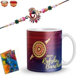 Designer R-146-TS Mauli Thread Chawal Roli Pack, Rakhi, Greeting Card, Mug Set-image-86