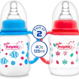 Anti-Colic Slim Neck Baby Feeding Bottle with Handle| Pack of 2 | BPA Free |3m+ - 125 ml-image-19