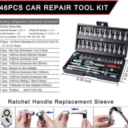 srsw 46 in 1 Pcs Tool Kit & Screwdriver Multi Purpose Combination Tool Case Precision Power & Hand Tool Kit image 4