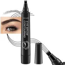 Eyebrow Liquid Pen Black,4 Micro-Fork Tip,Waterproof,Smudge-Proof & Long-Lasting-4