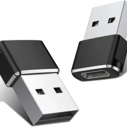 jihaan Black usb to type c 2 Pack Mini USB C Type C Adapter Plug, Type C Female to USB A Male Phone Converter-59