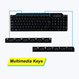 ZEBRONICS ZEB-KM-2100 Wired USB Standard Desktop Keyboard Compatible with Desktop, Laptop, Mac stand support,multimedia_keys,KM-2100 image 5