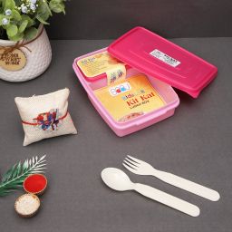Kids Kit Kat Lunch Box and Rakhi Gift Combo Set 2 Containers Lunch Box-image-102
