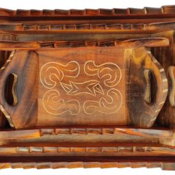 Wooden Serving Tray Set of 3 | Handmade Rectangular Trays Tray Serving Set-image-28