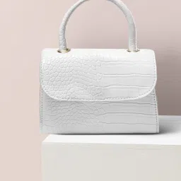 White Women Sling Bag - Mini Stylish Croco Slingbag-image-98
