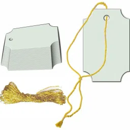 Writable Blank Craft Paper Tag with Golden String for Gift, Party & Price Label Greeting Card-image-56
