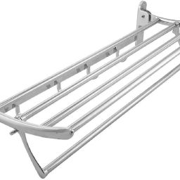 Stainless Steel Folding Towel Rack With Hook Foldable Towel Bar Wall Mounted Towel Rack Hanging Towel Hanger (50CMS/1.6 Ft) 19.5 inch 1 Bar Towel Rod-image-51