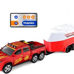1:64 Mini RC Truck with LED-Lit Trailer Diecast Zinc Alloy 2.4G Car-image-7