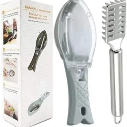 2-in-1 Fish Scale Remover-(Plastic & Stainless Steel Combo)- Fish Cleaning Tools Fish Scaler-28