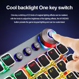 Aula F2058 /100% Antighosting,Recordable Macros,Magnetic WristRest,Backlit,Mechanical Wired USB Standard Gaming Keyboard Compatible with Desktop, Laptop, Mac with gaming mode ,stand support,multimedia_keys,F2058 image 3
