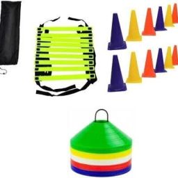 Fitness 4mtr Speed / Agility Ladder + 12pcs. Cone Marker (6inches) + 50 Saucer Cones / Space Marker Gym & Fitness Kit Football & Fitness Kit-image-43