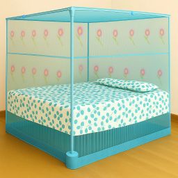 Cotton Adults Washable Elegant Flower Design with Foam Bottom (6 x 7 Feet) Mosquito Net-image-61