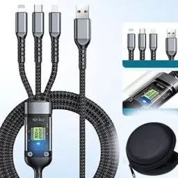 BUFONA Transparent Luminous 100w Data Transfer Cable 3in1 Charging Cable+Carry Pouch Charging Pad-image-25