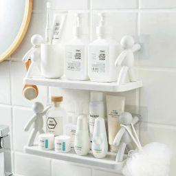 floating shelf for wall mounted shelf for bathroom rack self adhesive-2p Plastic Wall Shelf-image-54