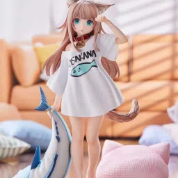 My Cat is a Kawaii Girl Kinako With Big Blue Fish Action Figure | 19cm Figure-21