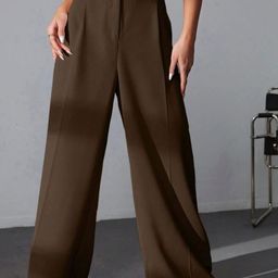 next one Women Loose Fit Brown Polyester Trousers-picture-46