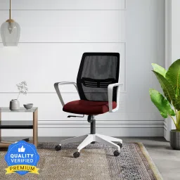 Vurv Mid Back Fabric Study Arm Chair-image-20