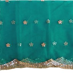 Net Embellished Dark Green Women Dupatta-image-35
