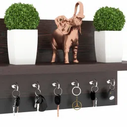 Stylish Wall Mounted Key Hanger with 7 Hook | Wooden Wall Mount Key Chain Wood Key Holder-image-56