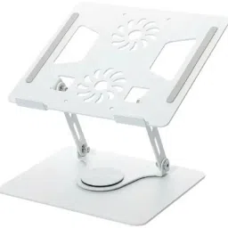 JRD 360 Degree Rotating Foldable Laptop Riser Holder Aluminum Alloy Portable Laptop Cooling Stand With Double Fans. Laptop Stand-17