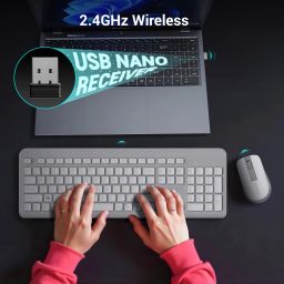 ZEBRONICS Companion 203 Wireless Handheld Desktop Keyboard Compatible with Desktop, Laptop, Mac 2.4GHz Wireless, Copilot AI Key, 12 Multimedia Keys, 1600 DPI, for Windows & Mac image 2