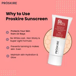 proskire Sunscreen - SPF 50 PA+++ Broad Spectrum Sunscreen With Vitamin C, Niacinamide & Lumiskin image 2