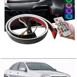 Carbon Fibre LED Rear Spoiler with Remote Control for Car Trunk Universal Exterior Car LED Tail Light Strip fit for Roof, Wing, Brake Light, Turn Signal Light Spoiler Lip Kit m38 Car Fancy Lights-image-73